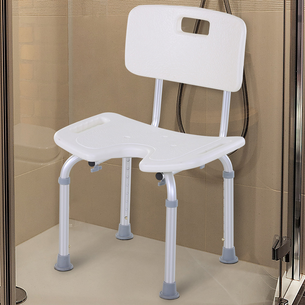 Portland Height Adjustable Aluminium Shower U Shaped Chair Image 1