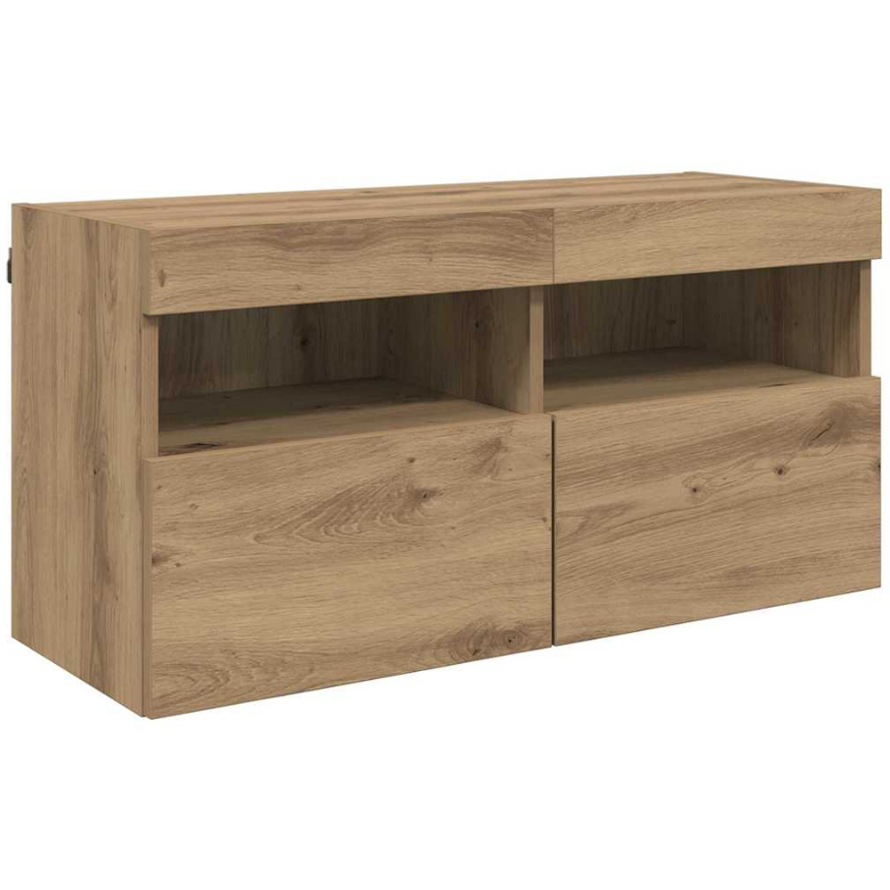 vidaXL LED Artisanal Oak TV Wall Unit Image 5