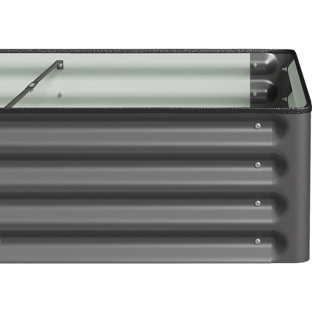 Living and Home Dark Grey Rectangular Galvanised Steel Raised Garden Bed 120 x 90cm Image 5