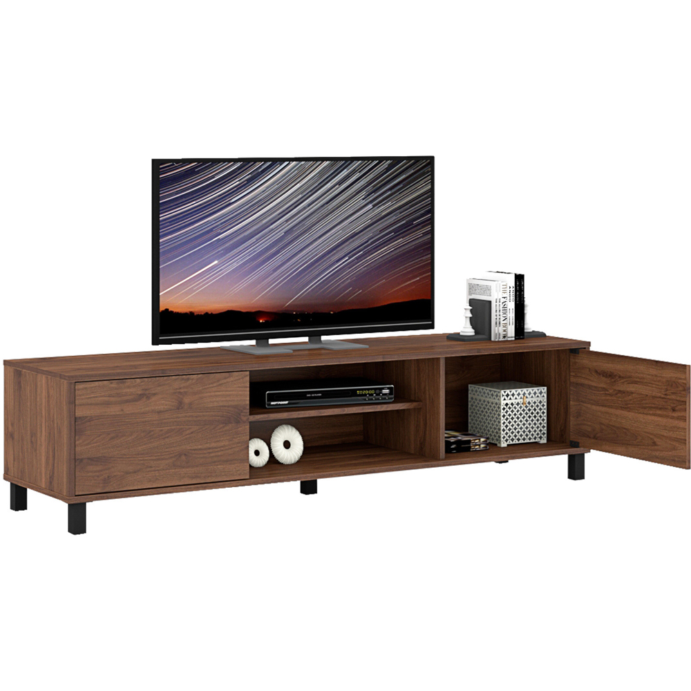 Kudl ELV1 2 Door 2 Shelf Dark Oak TV Unit Image 3