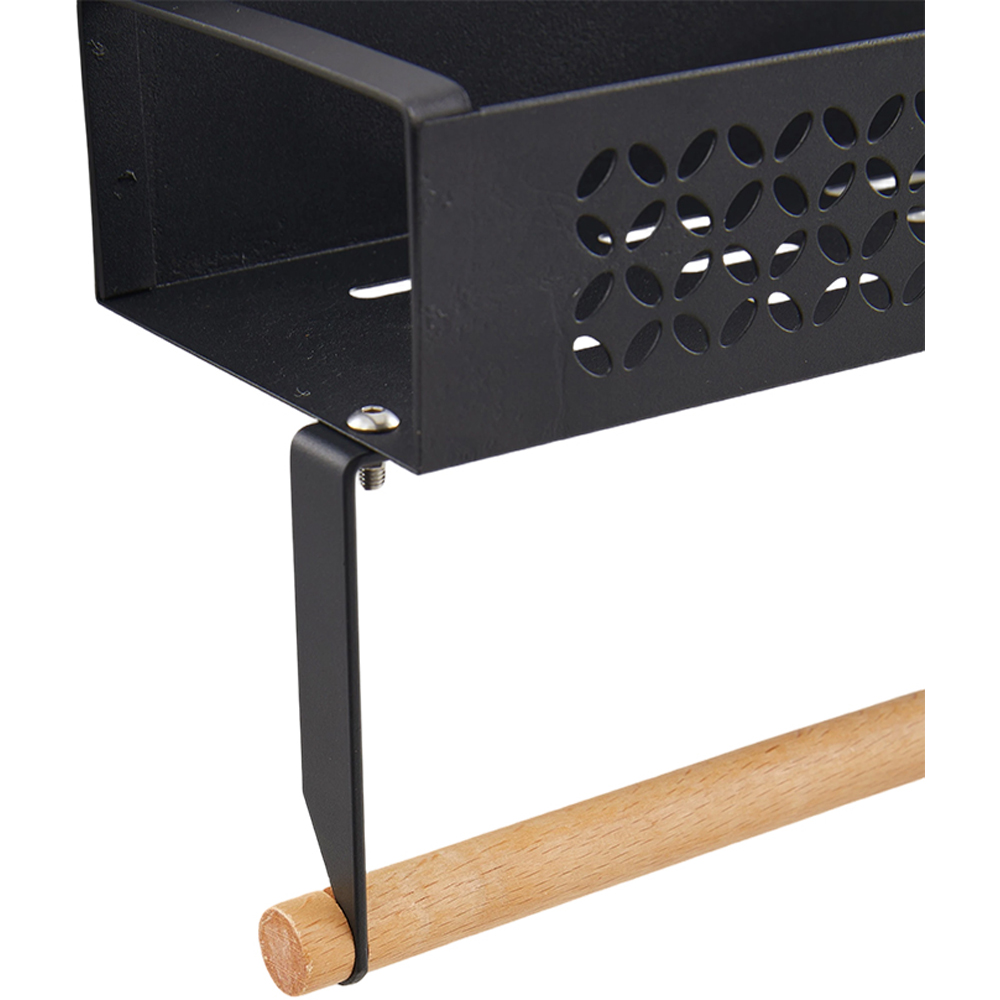 Living and Home Black Magnetic Fridge Side Storage Rack 2 Pack Image 6