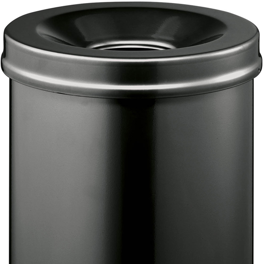 Durable SAFE+ Black Fire Extinguishing Metal Waste Bin 15L Image 2