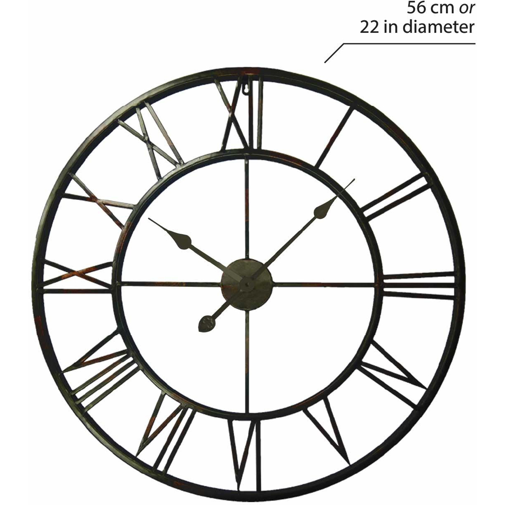 Walplus Brown Roman Numeral Iron Wall Clock 56cm Image 8