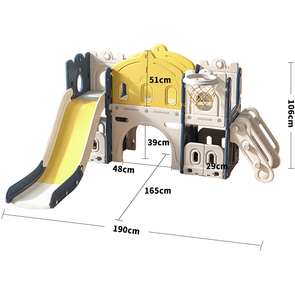 H&O Direct Toddler Slide Basket Hoop Indoor Playset Image 3