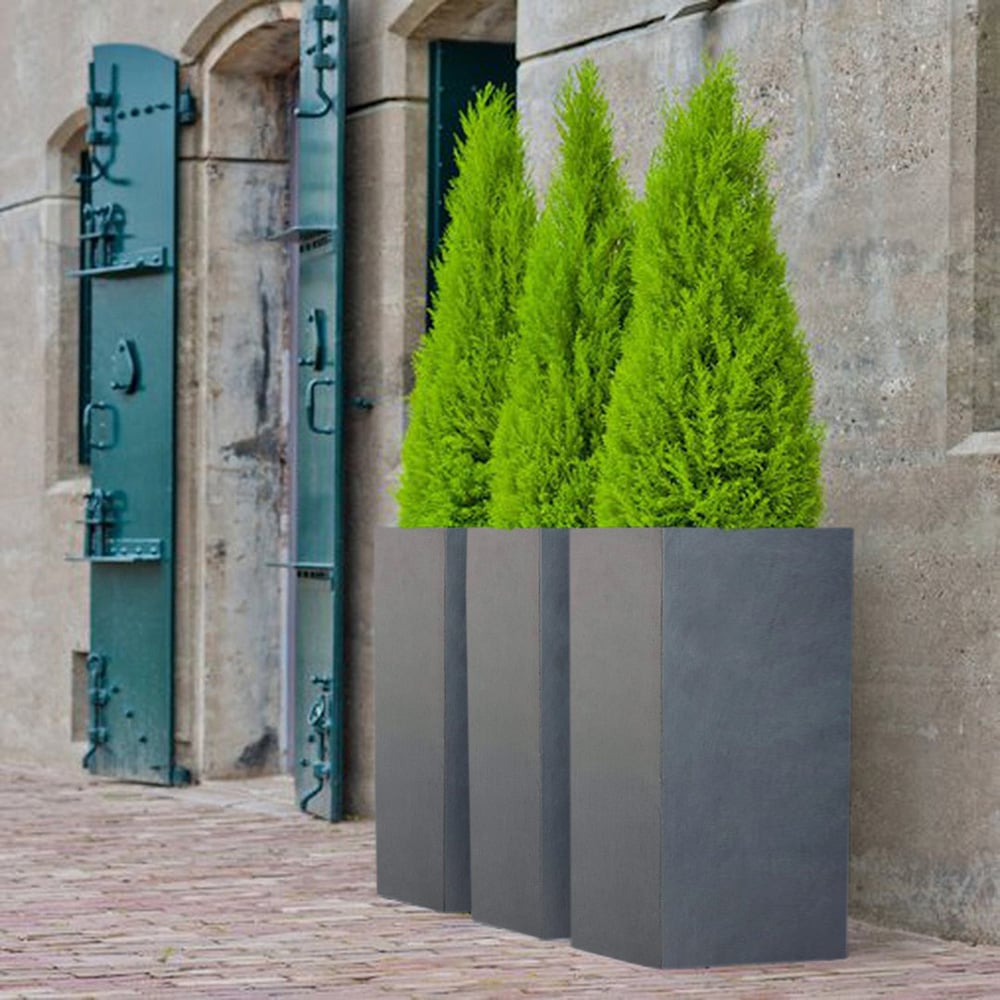 wilko Faux Lead Dark Grey Light Concrete Outdoor Planter 70cm Image 6