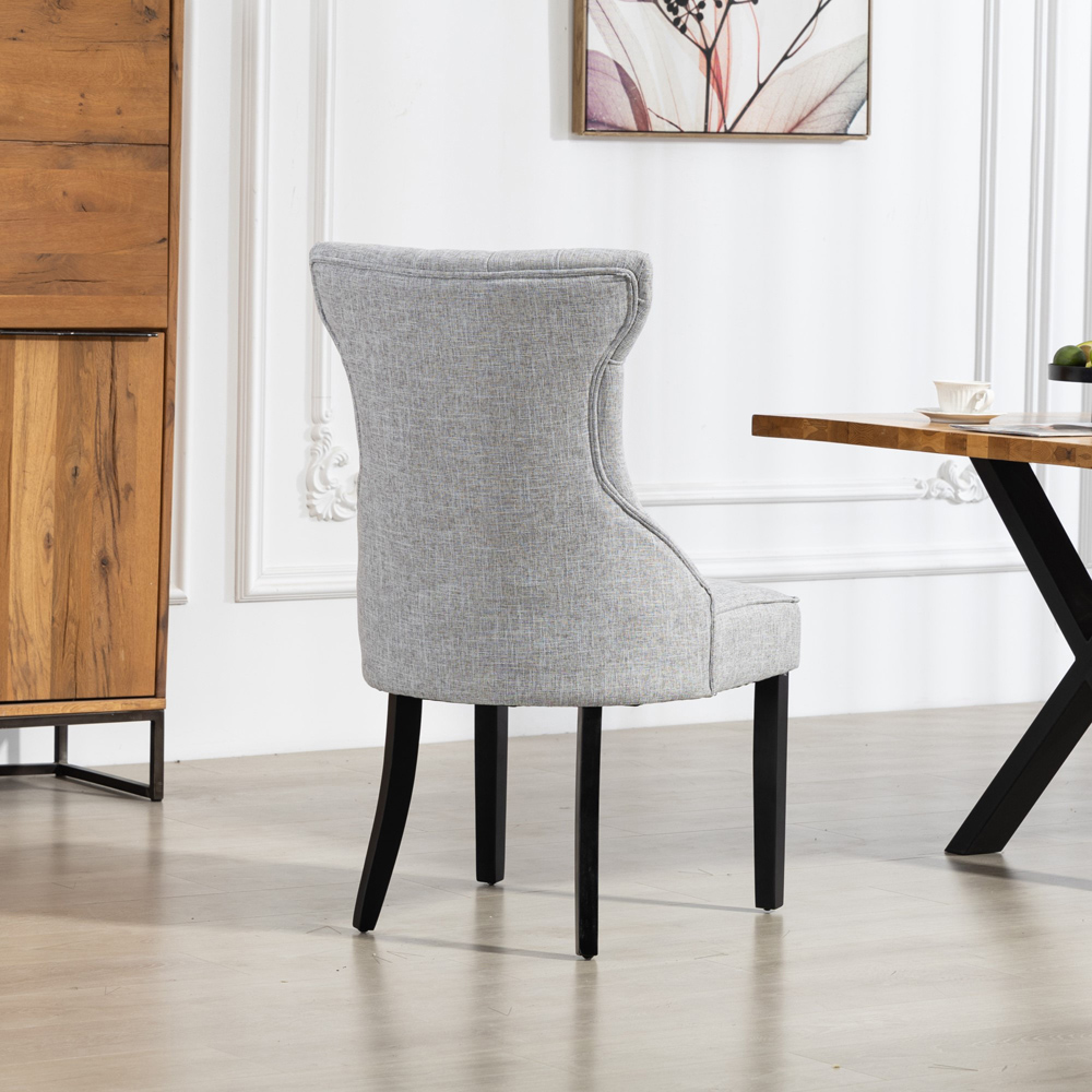 Artemis Home Lurano Set of 2 Light Grey Fabric Dining Chair Image 4