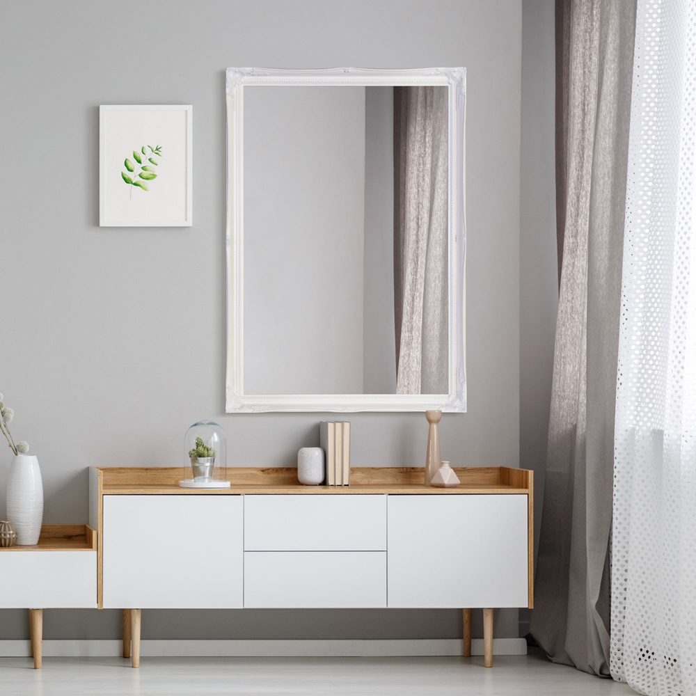 MirrorOutlet Fraser White Beaded Wall Mirror 98 x 68cm Image 7
