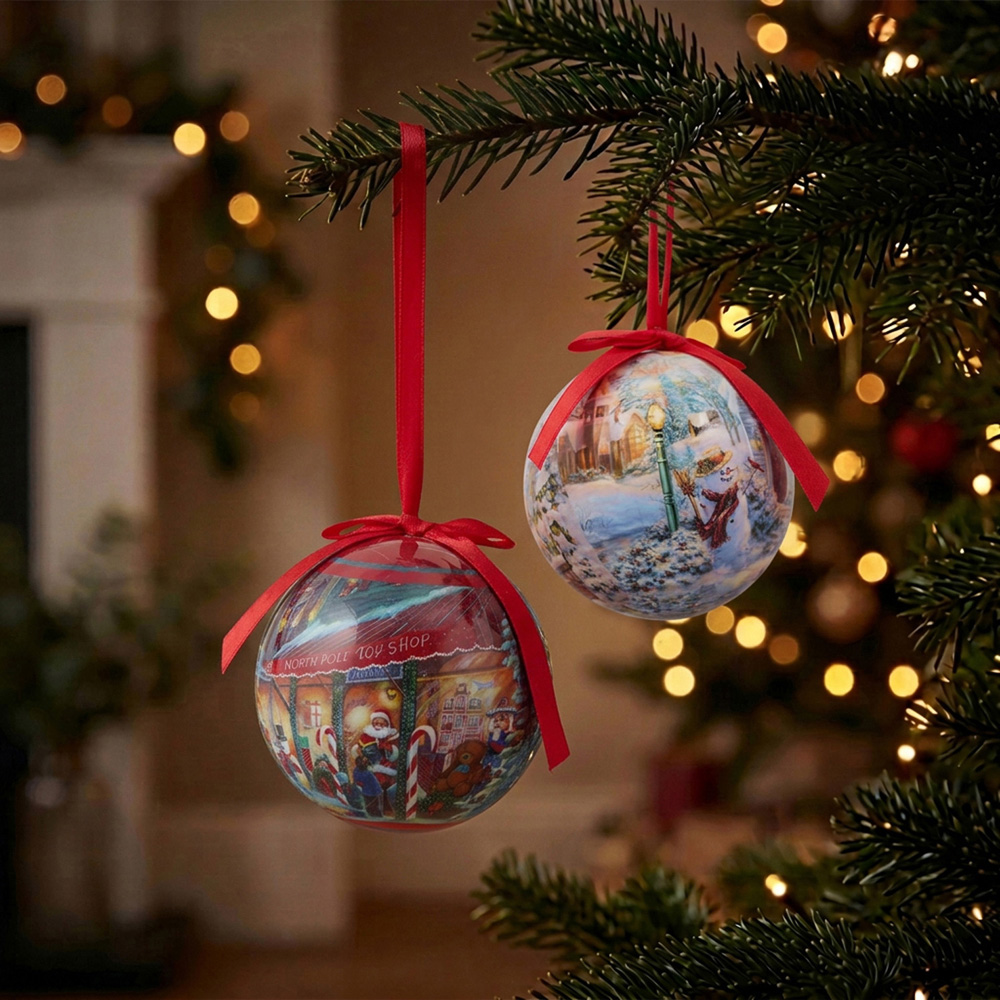 Set of 7 Christmas Retro Baubles Image 2
