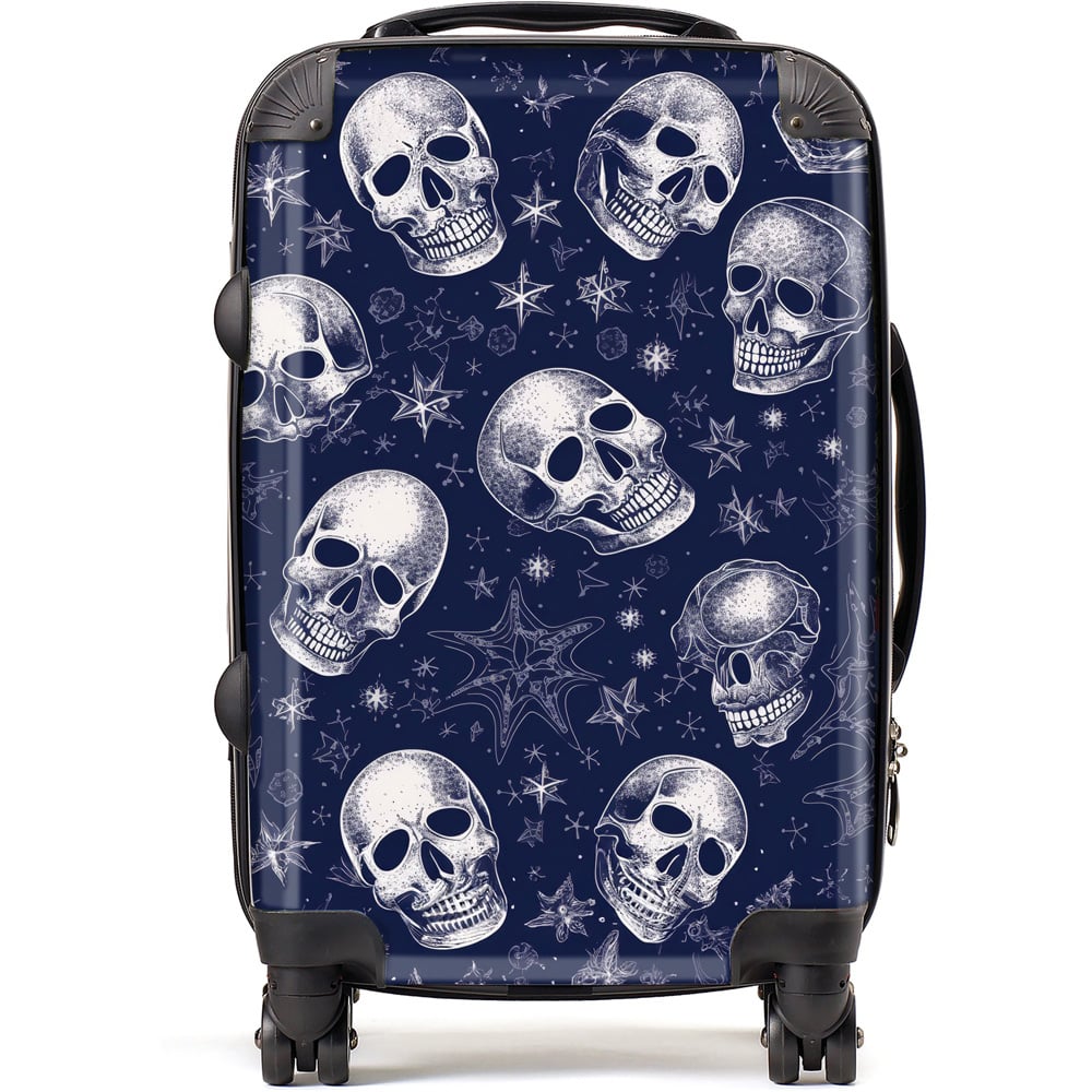 Warren Reed Designer Cabin Evening Skulls and Stars Suitcase Wilko