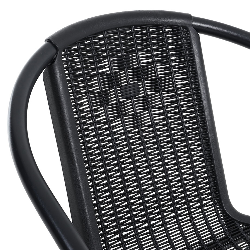 Living and Home Wicker 2 Seater Black Square Patio Set Image 5