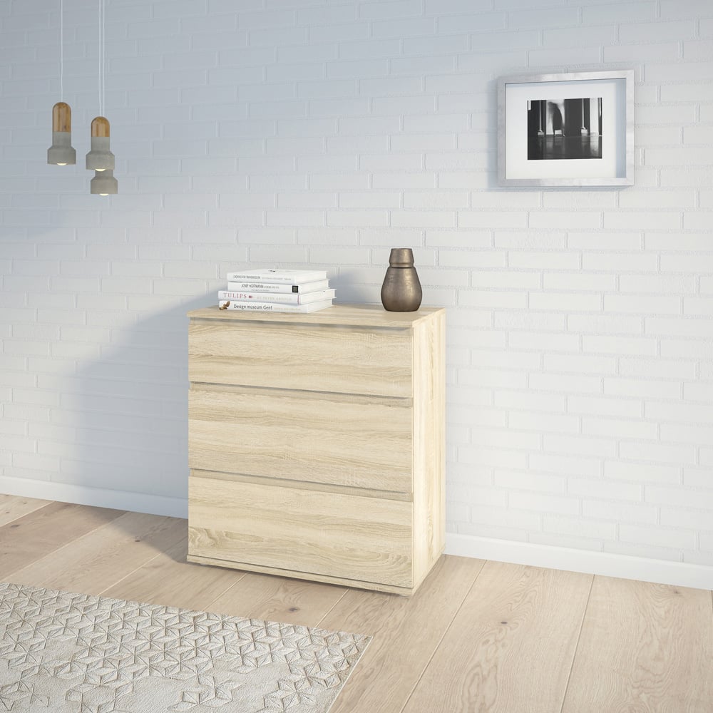 Florence 3 Drawer Oak Chest of Drawers Image 6