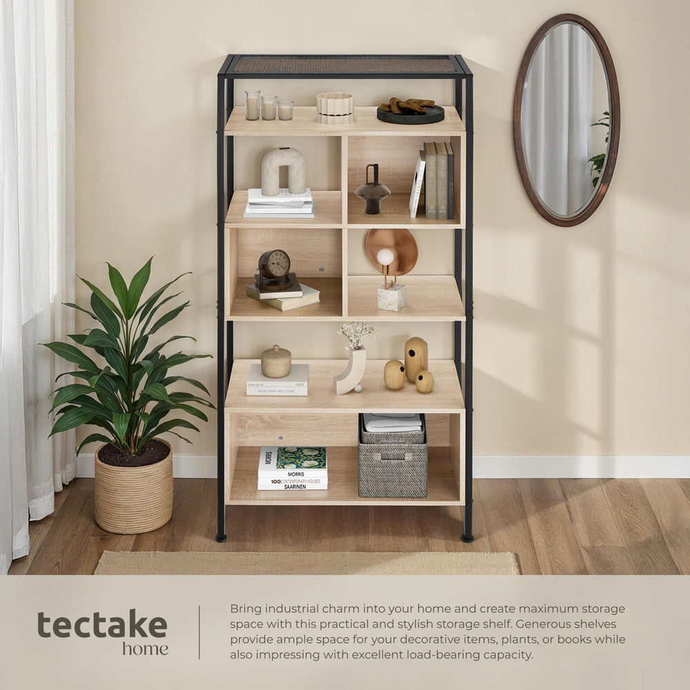 tectake Hastings 5 Shelf Oak Sonoma Shelving Unit Image 4