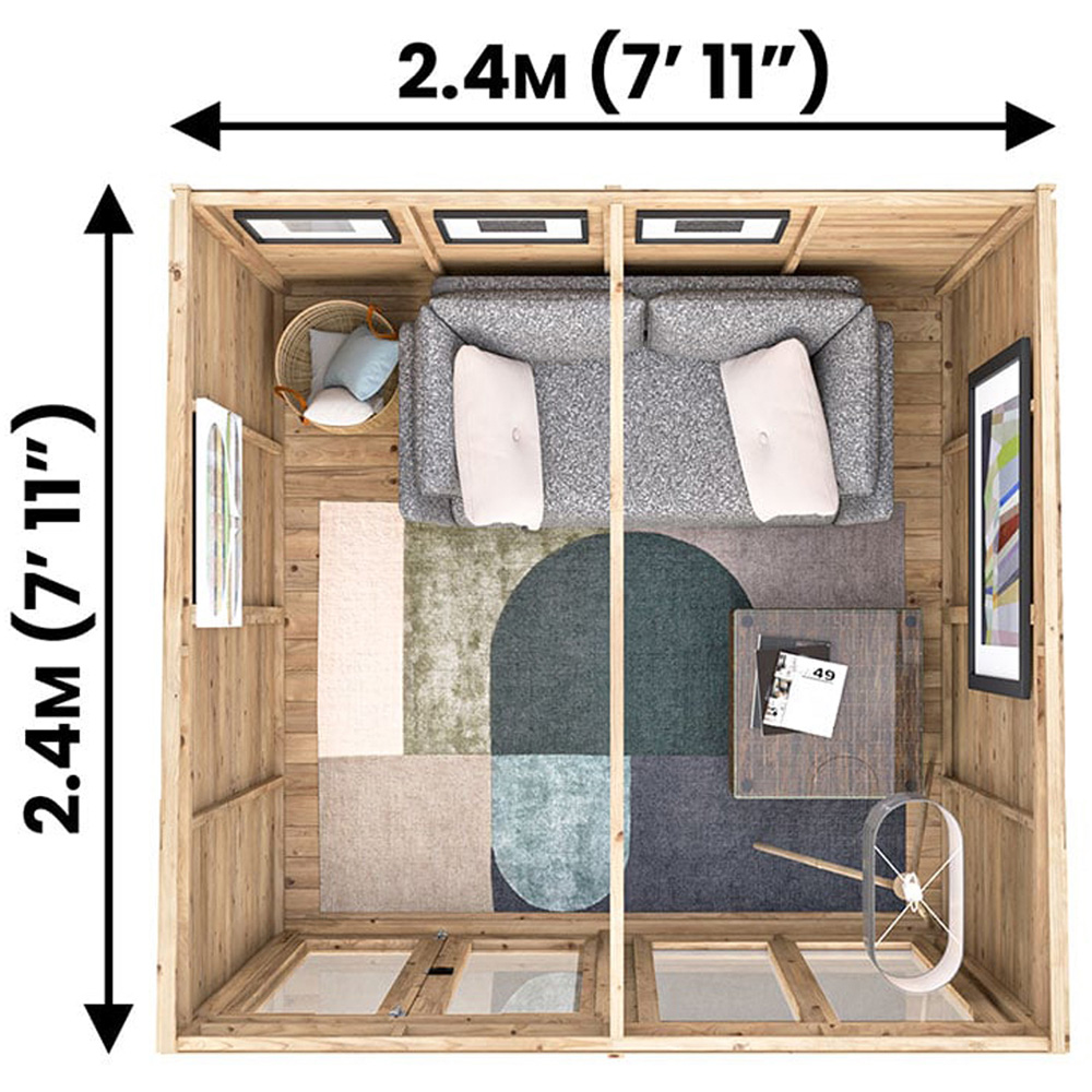 Dunster House RagePanda 8 x 8ft Modular Brown Superfelt Pent Summerhouse Image 9