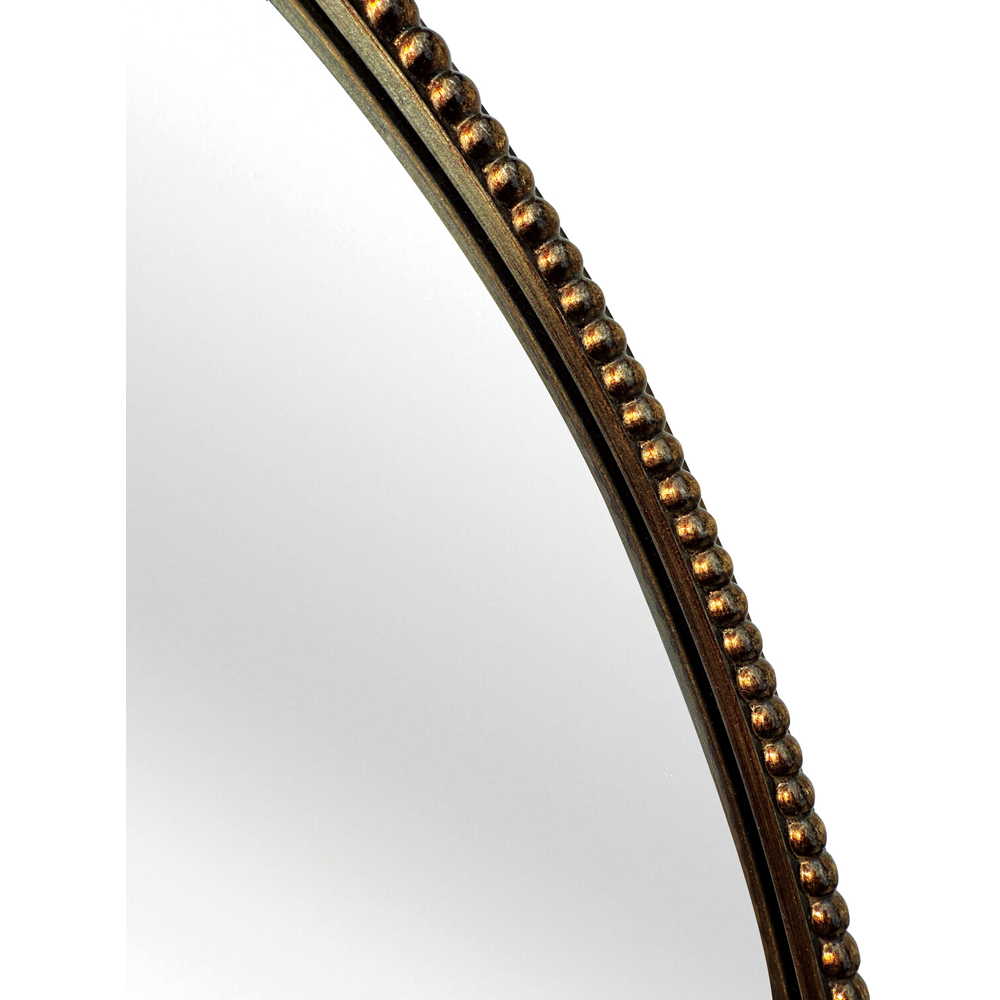 Oval Beaded Antique Gold Mirror Image 13