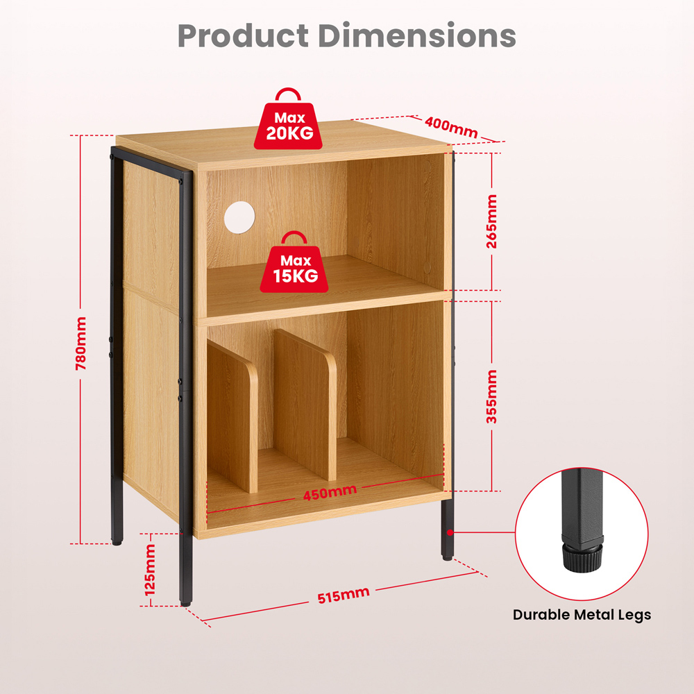 TTAP Valencia Oak 2 Shelf Turntable Entertainment Stand Image 6
