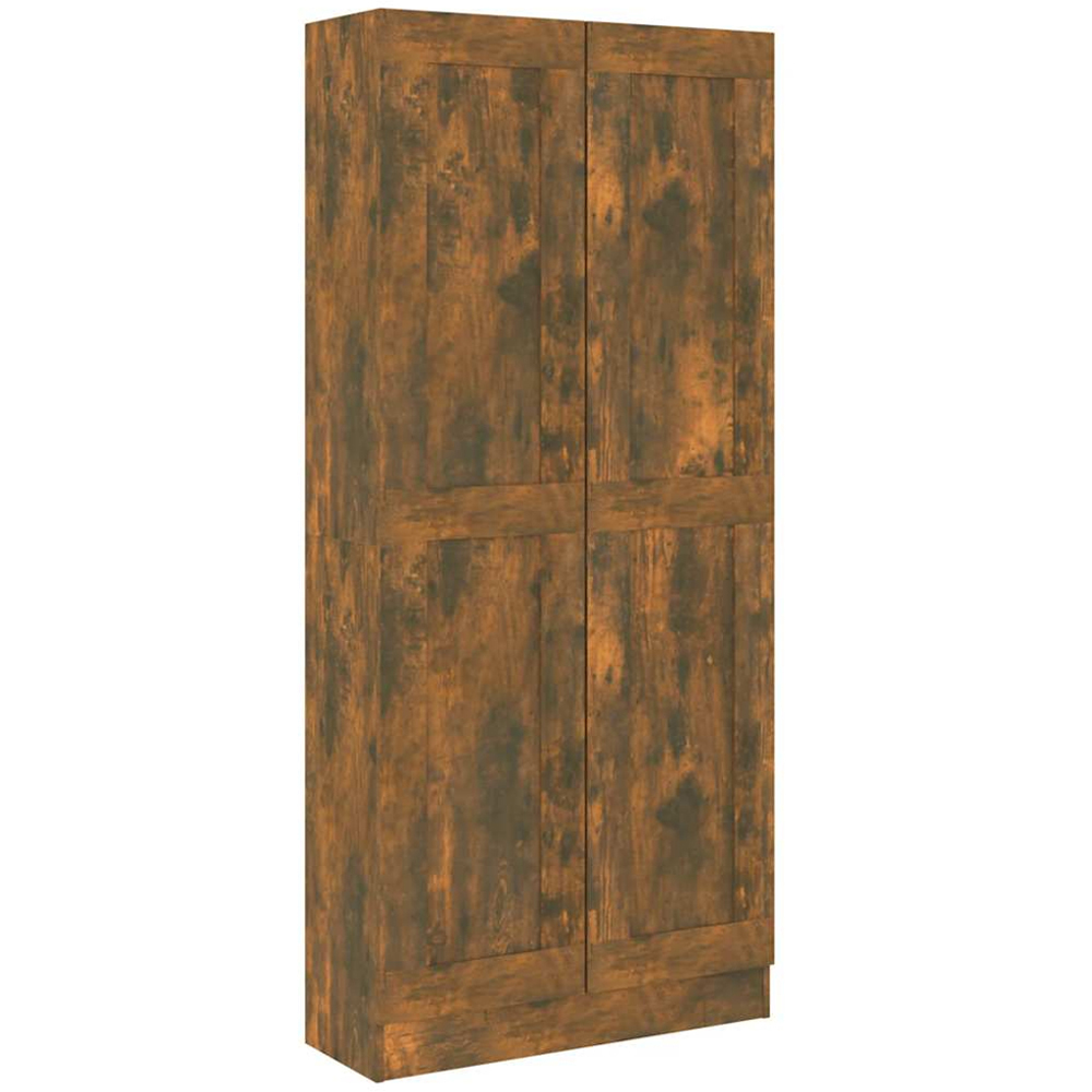 vidaXL 2 Door Smoked Oak Bookcase Image 2