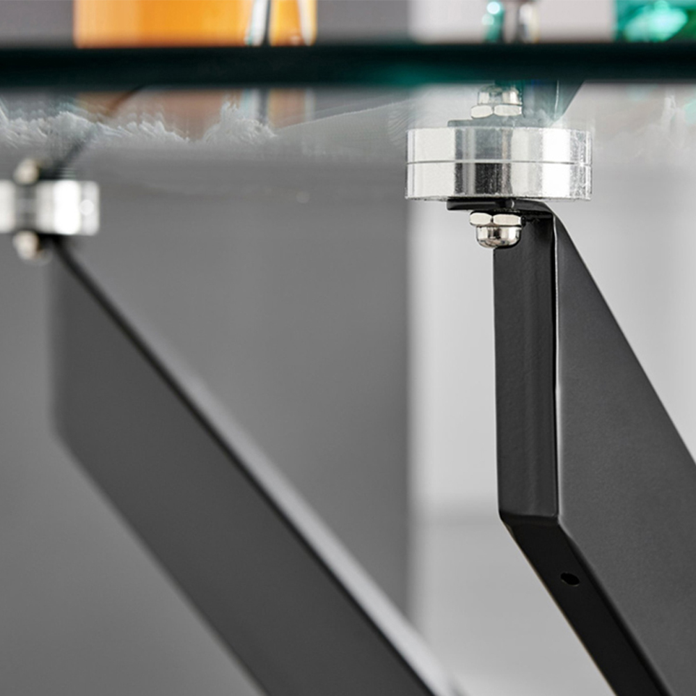 Furniturebox Arona Valera 6 Seater Round Dining Set Black and Grey Image 8