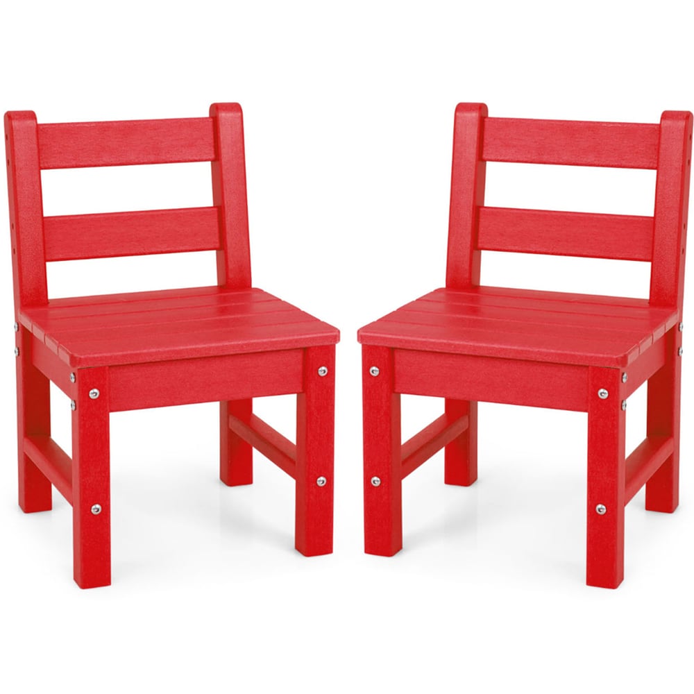 Costway Set of 2 Kids Red Learning Chair with Backrest Image 2