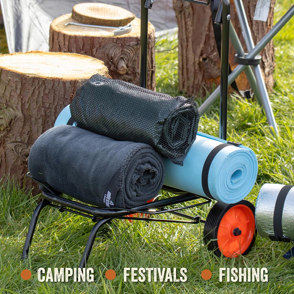 Milestone Camping Heavy Duty Steel Kit Trolley with Elastic Straps Image 3