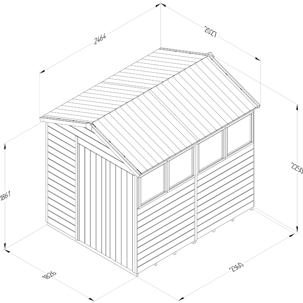 Forest Garden Timberdale 6 x 8ft Single Opening Apex Shed Image 9