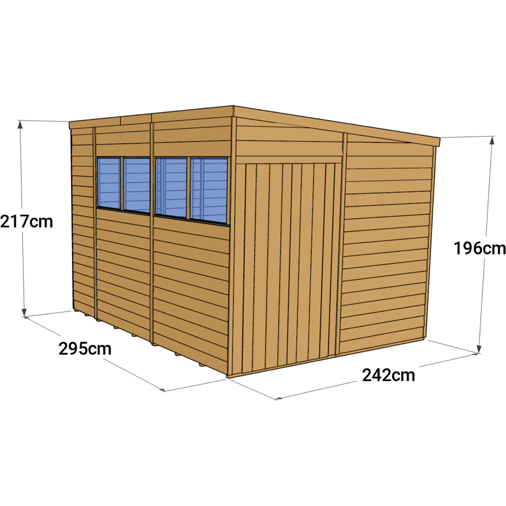 StoreMore 10 x 8ft Double Door Overlap Pent Shed with Window Image 4