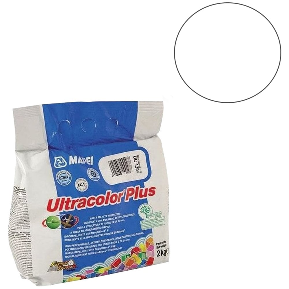 MAPEI Ultracolour Plus 100 White Grout 2kg Image 2