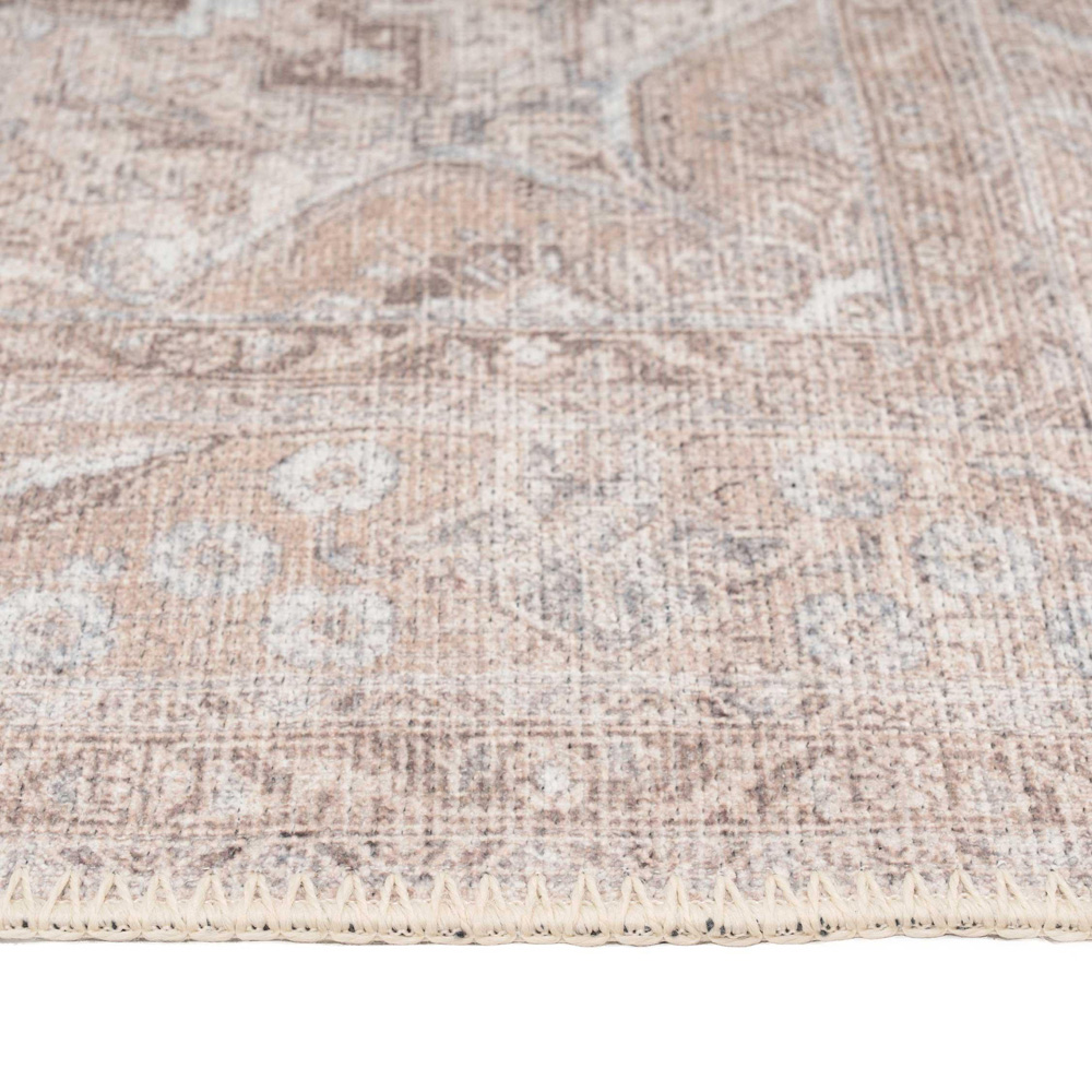 Kukoon Zoe Beige Flat Vintage Rug 60 x 110cm Image 3