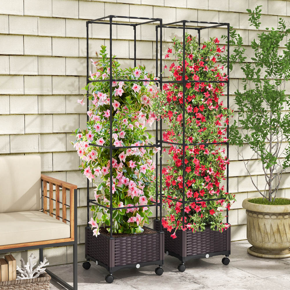 Costway Trellis Raised Garden Bed Image 2