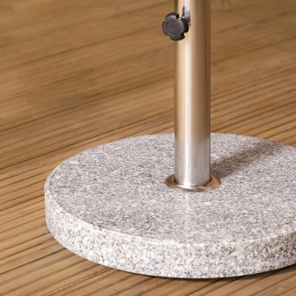 Charles Bentley Grey Round Granite Parasol Base 15kg Image 6