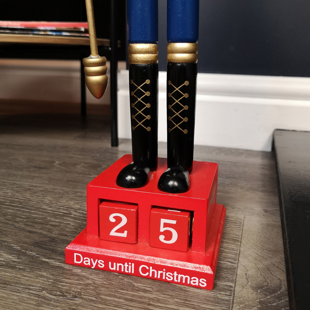 Premier Red Countdown Wooden Christmas Nutcracker Christmas Decoration 50cm Image 5