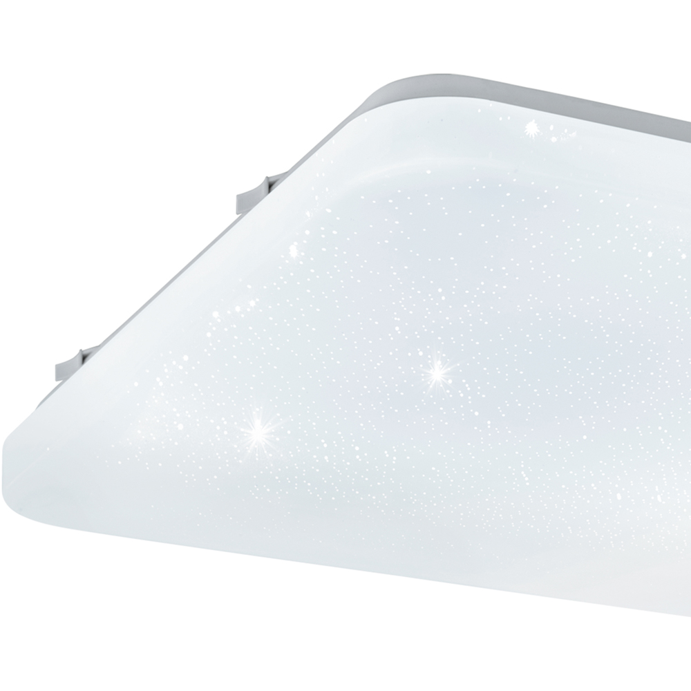 EGLO Frania-S Metal and Plastic Square White Crystal Effect Integrated LED Flush Light Image 3