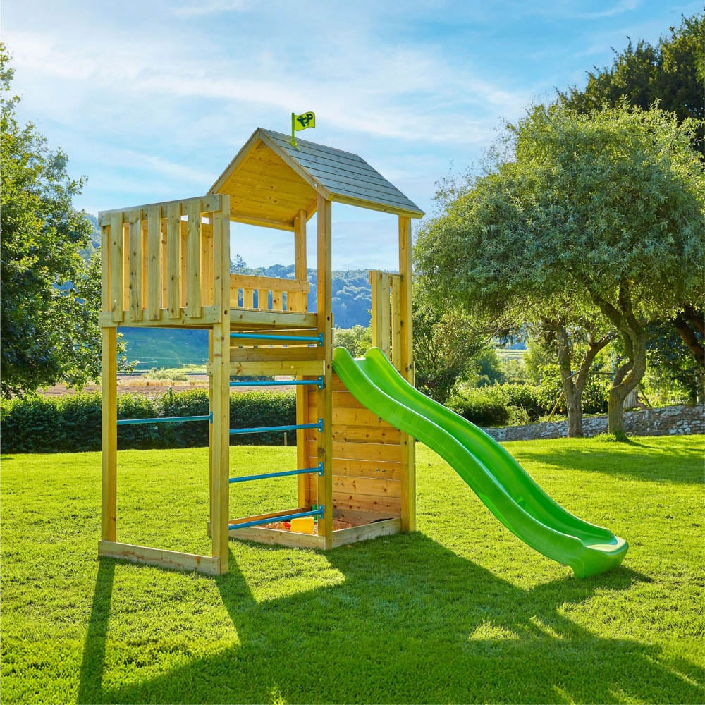 TP Skywood Kids Wooden Climbing Frame with Sky Deck and Slide Image 2
