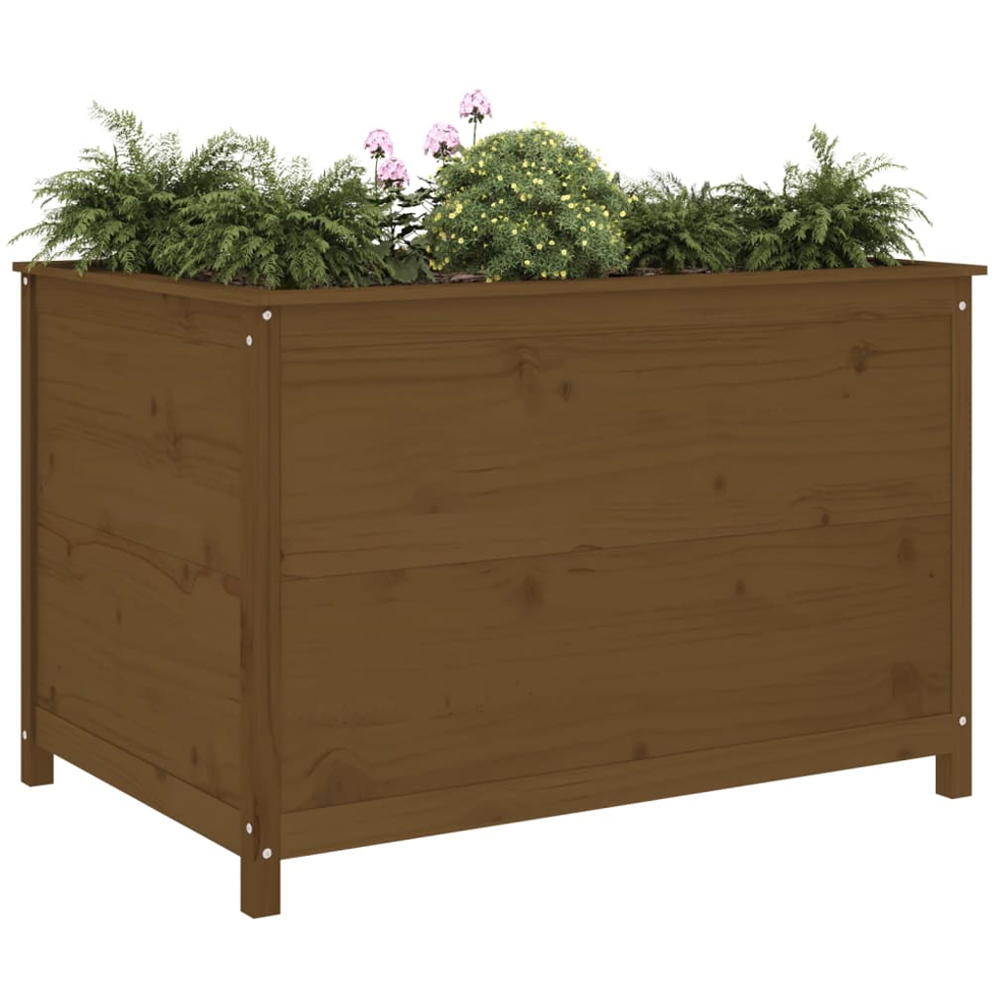vidaXL Brown Pine Wood Raised Garden Bed 78 x 119.5 x 82.5cm Image 2