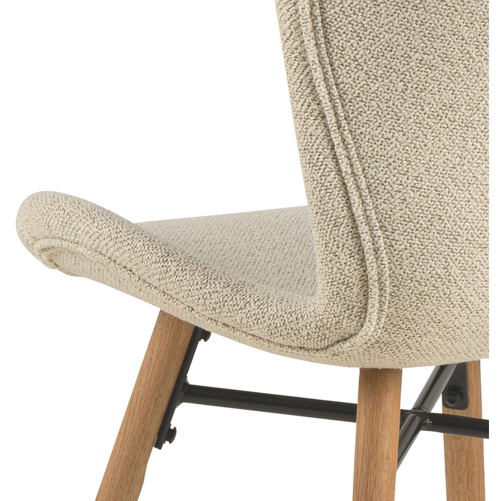 Florence Batilda Set of 2 Cream and Oak Dining Chair Image 7
