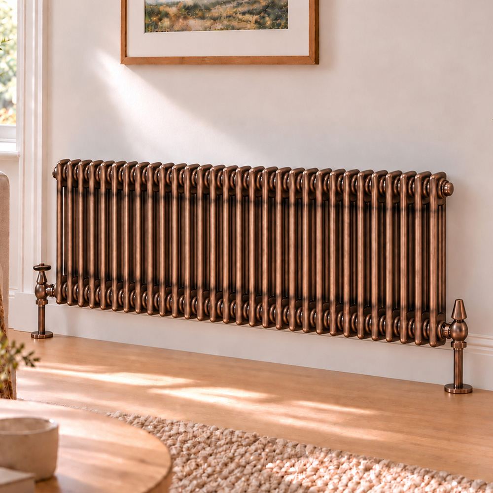 Go Bathrooms Clarence Antique Copper 2 Column 30 Section Radiator 400 x 1370mm Image 2