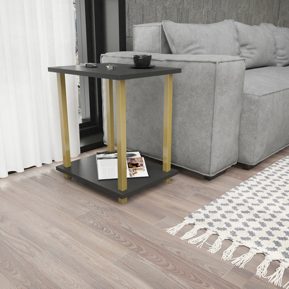 Decorotika Gurnee Gold and Anthracite Side Table Image 8
