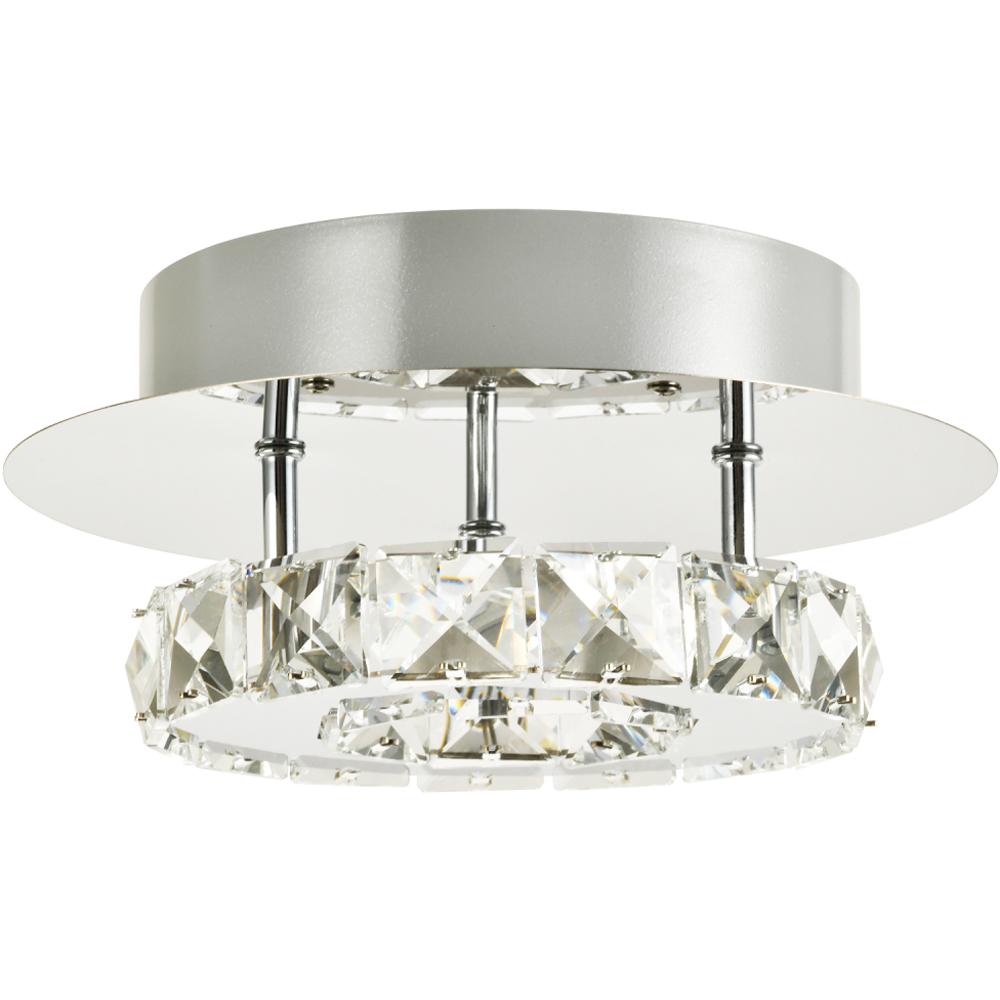 Happy Homewares Chrome Planted LED Ceiling Light with Crystal Glass Bead Image 3