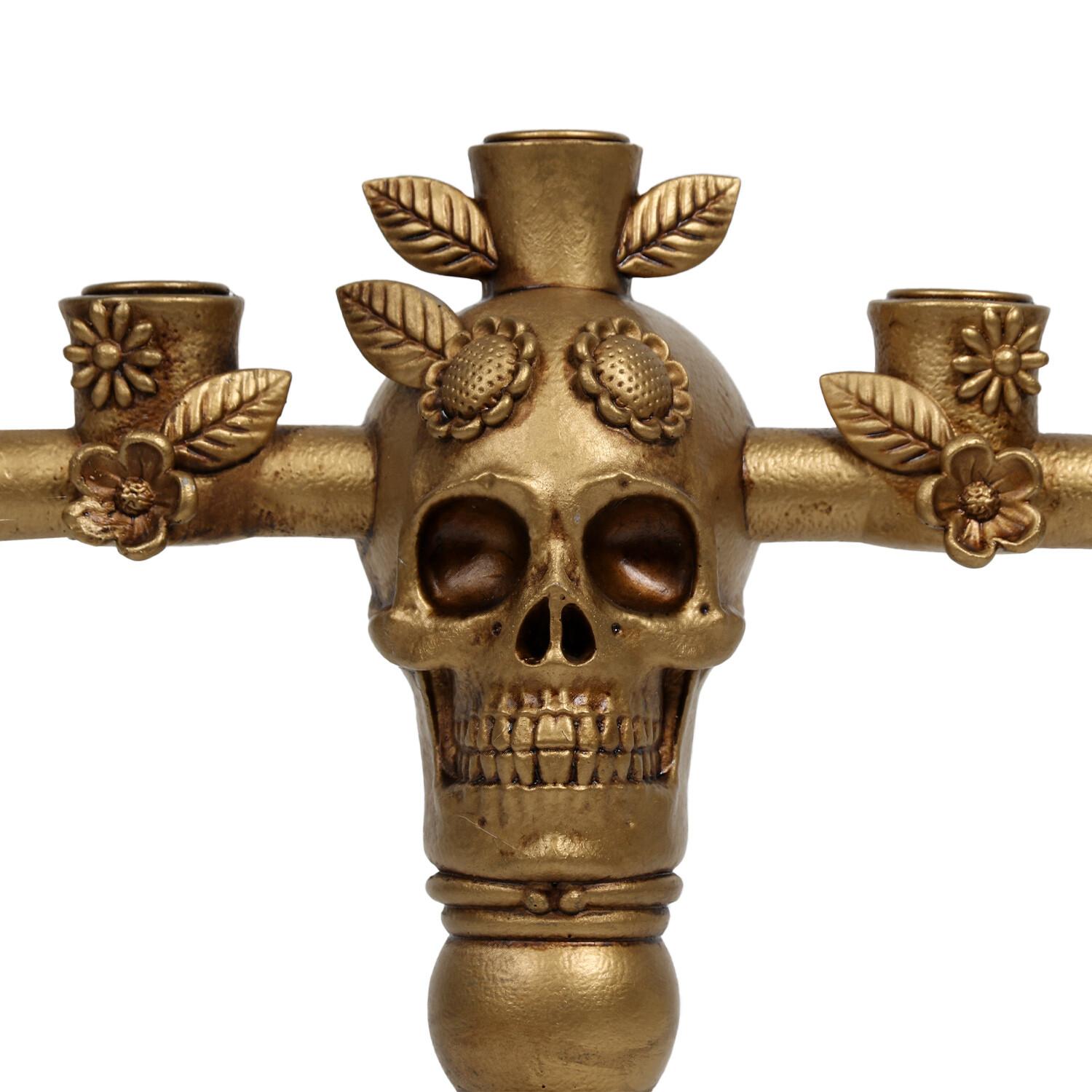 Gold Skull Candle Holder - Gold Image 2