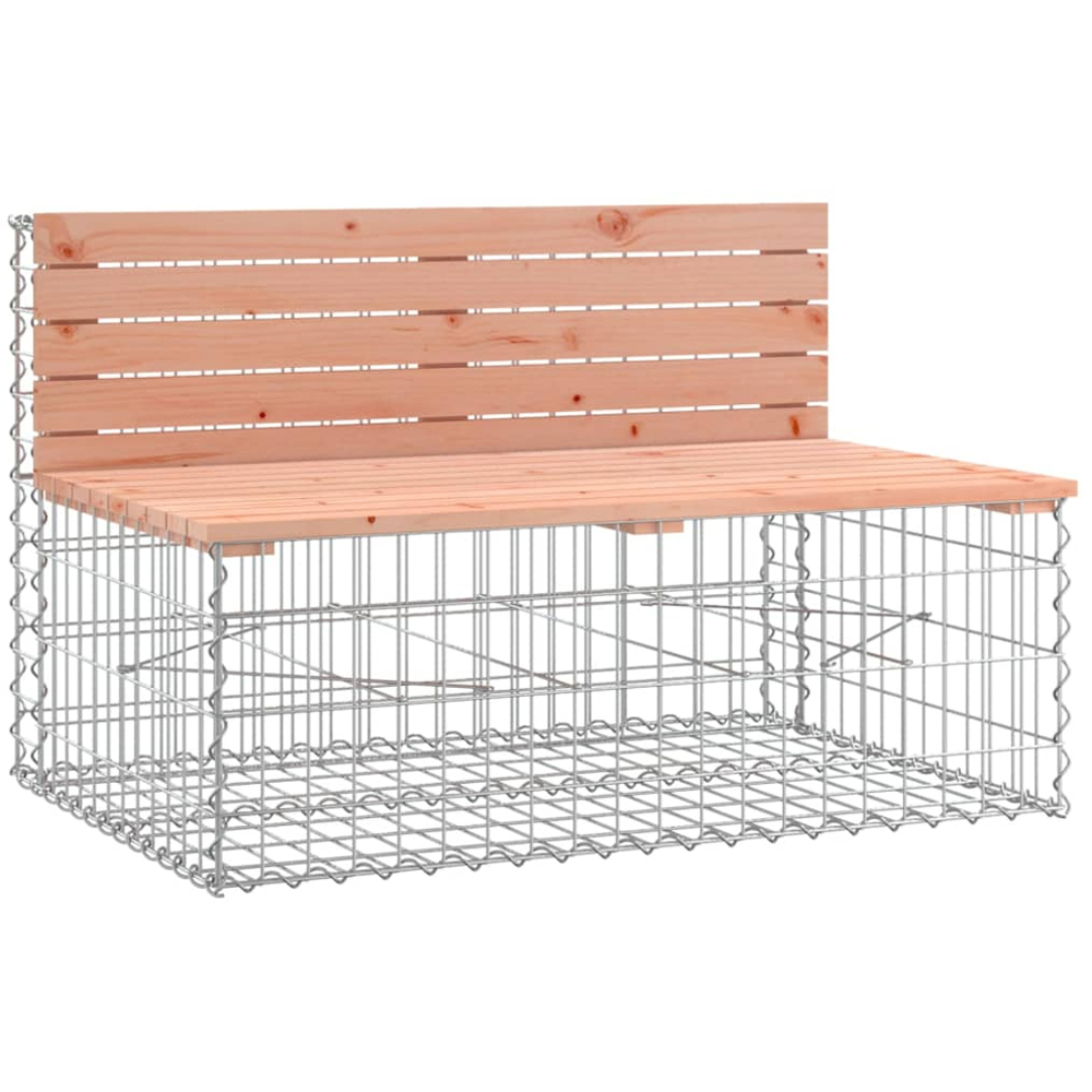 vidaXL Natural Solid Douglas Wood Gabion Design Garden Bench 103 x 70 x 65cm Image 1