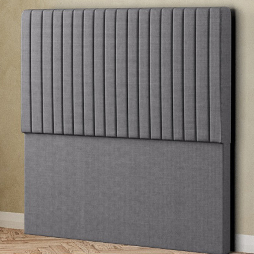 Eleganza Maryland Super King Size Grey Linen Floor Standing Headboard Image 1