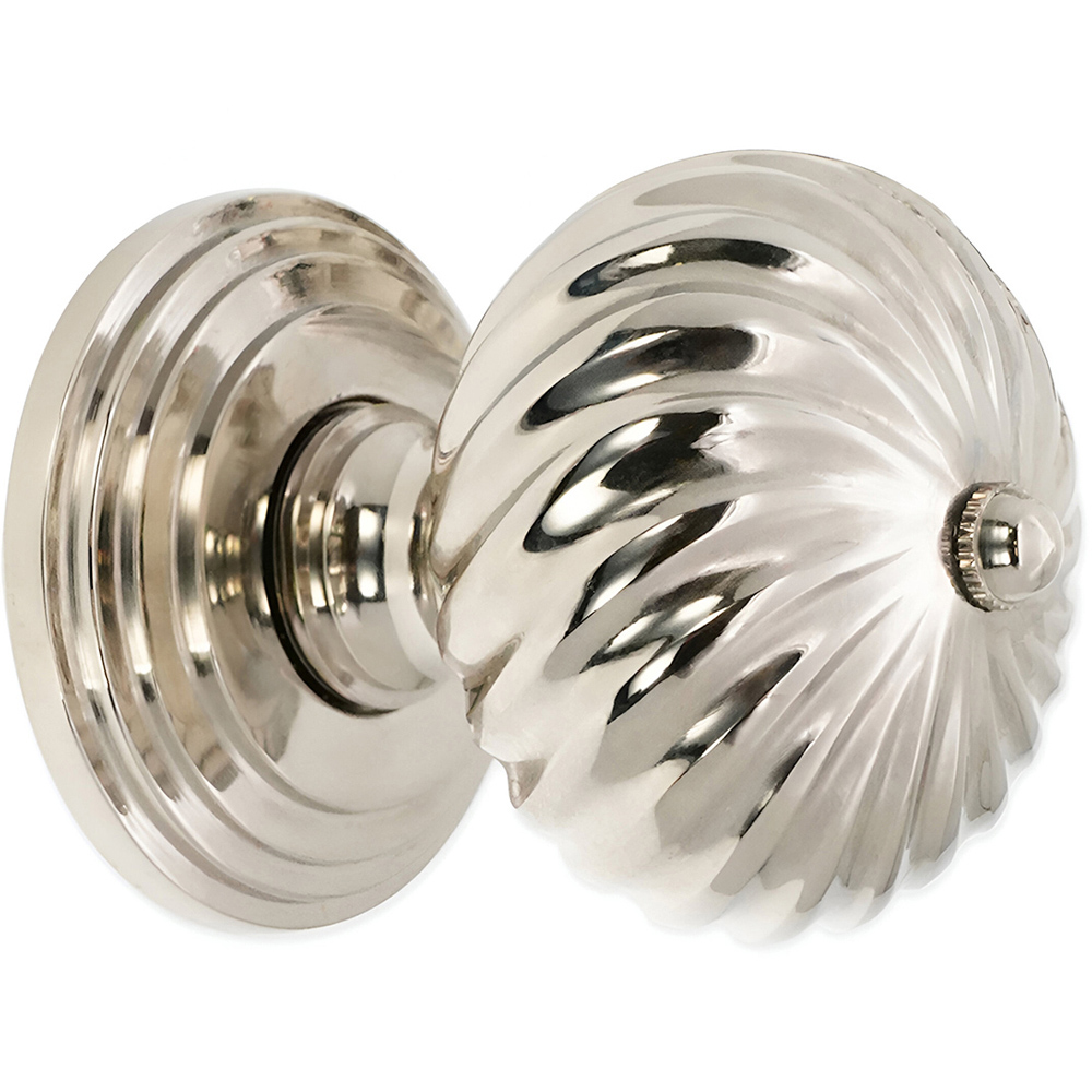 Spira Brass Polished Nickel Burcot Mortice Door Knob 2 Pack Image 3