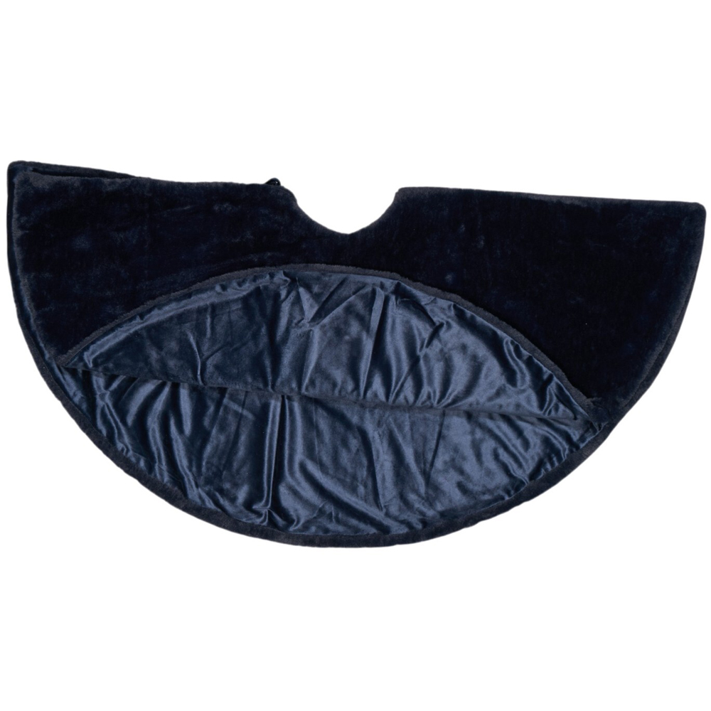 Faux Fur Christmas Tree Skirt Navy Image 4