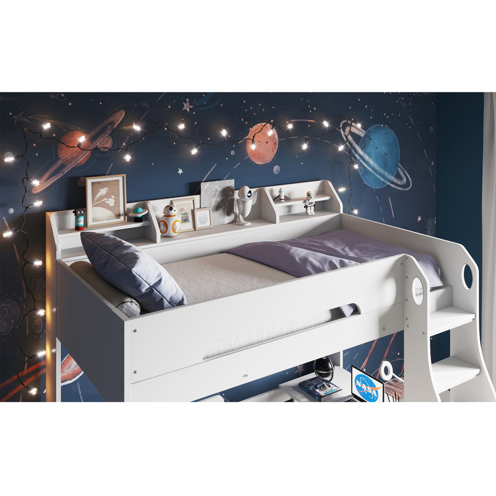 Flair Cosmic White Wooden L Shaped Triple Bunk Bed Image 2