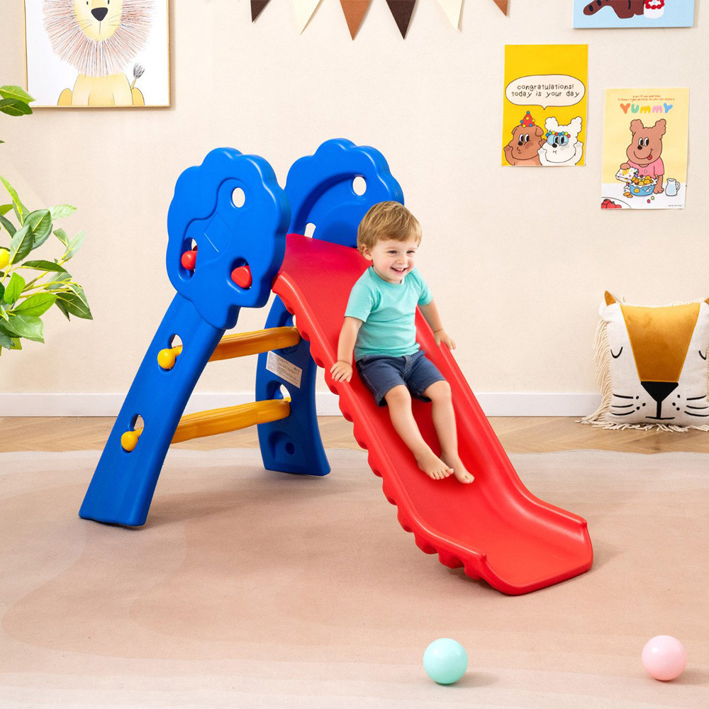 Costway 2-in-1 Toddler Multicolour Foldable Slide Image 2