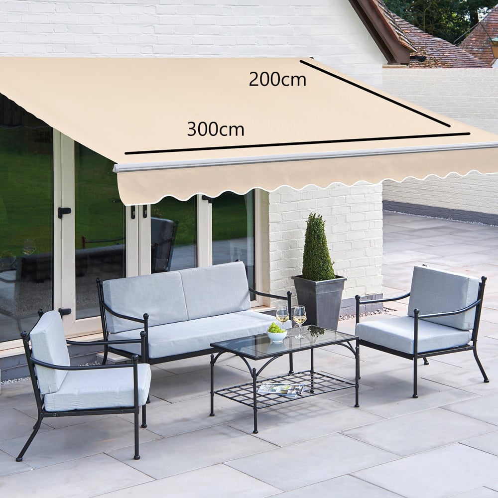 Greenhurst Balmarol Beige Patio Awning 3 x 2m Image 3
