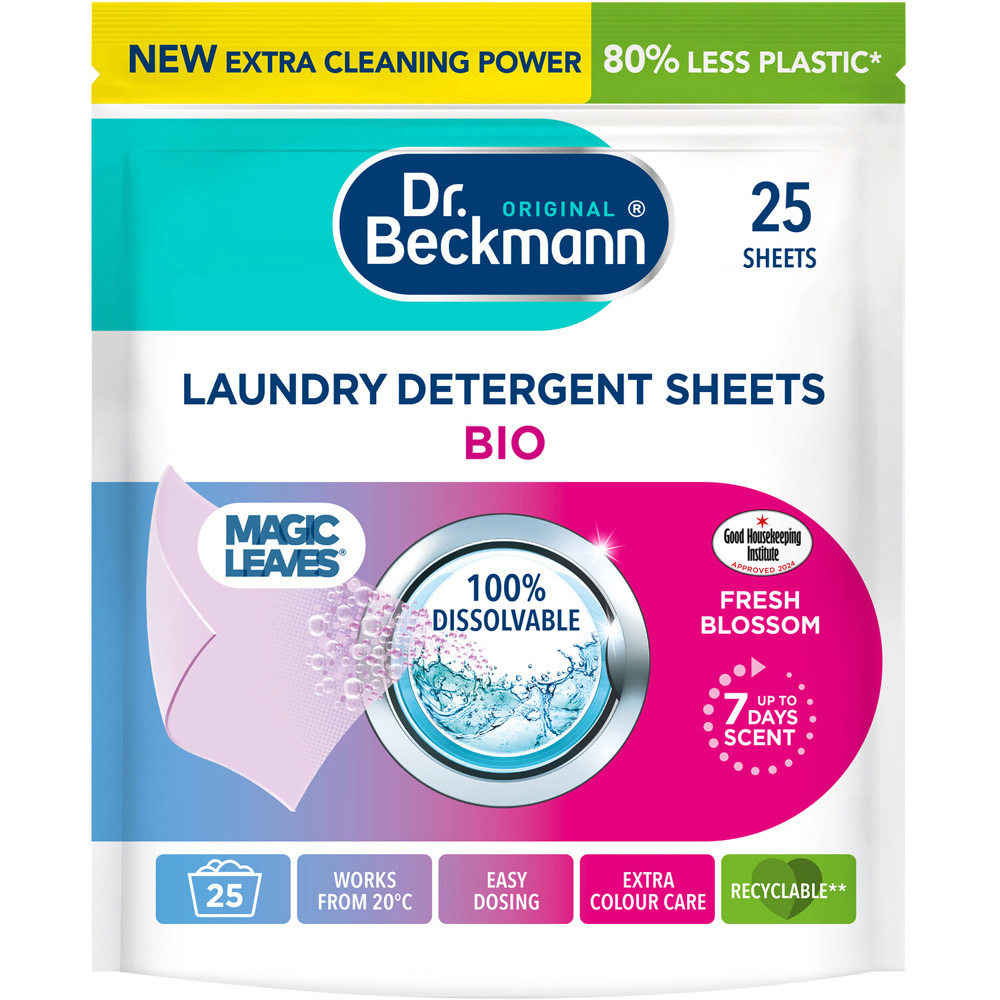Dr Beckmann Original Bio Magic Leaves Laundry Detergent Sheets 25 Washes 120g Image