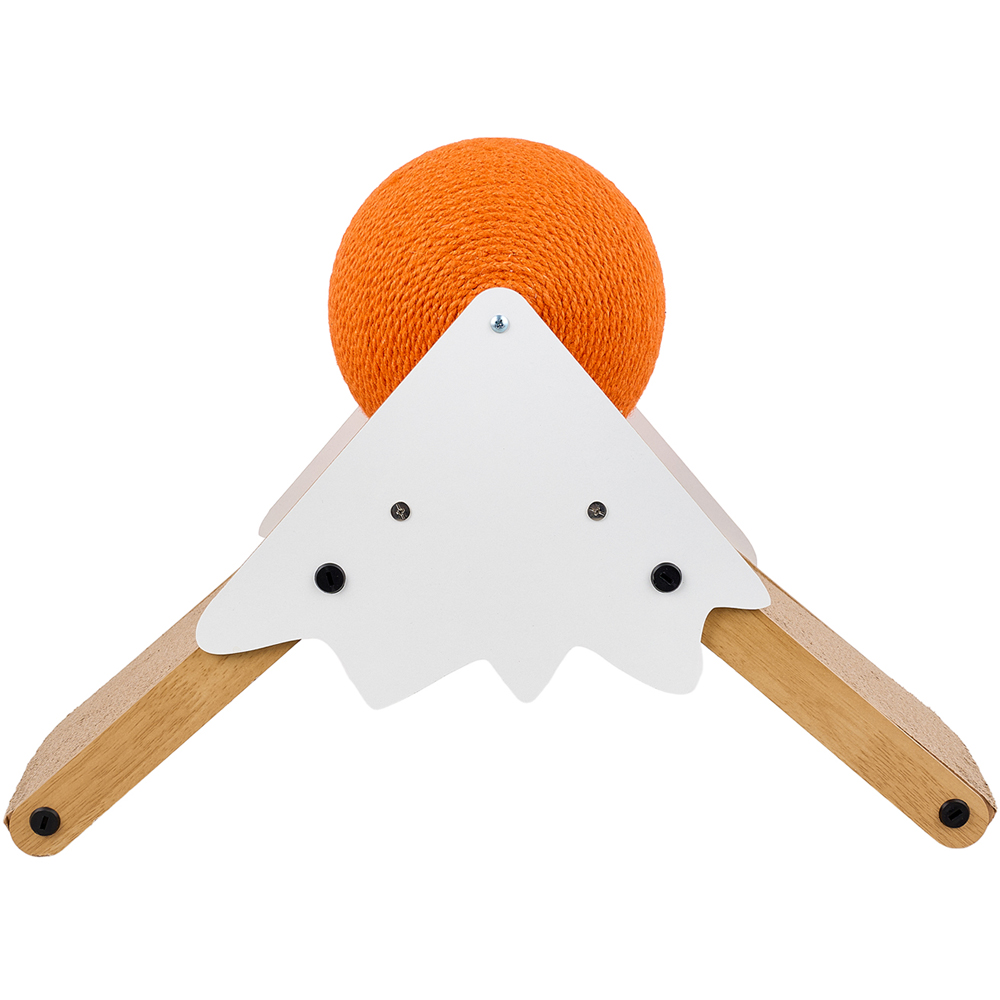 H&O Direct Snowy Mountain Wooden Cat Scratcher with Spinning Ball Image 2