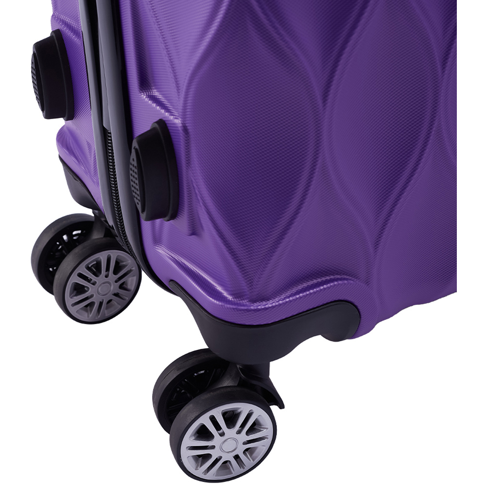 H&O Direct 2 Piece Purple ABS Hard Shell Suitcase Set with Spinner Wheels Image 4
