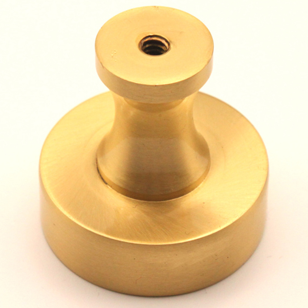 Spira Brass Satin Brass Round 38mm Cupboard Knob Image 3