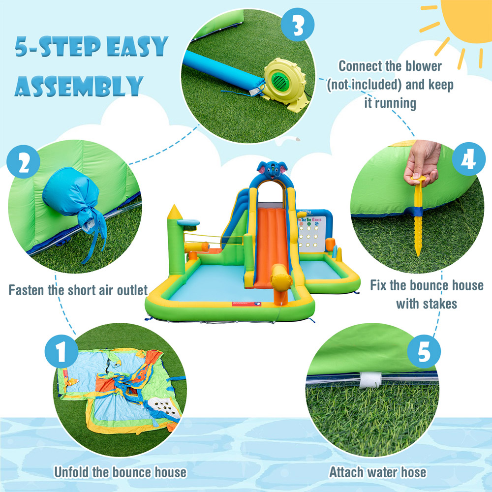 Costway Inflatable Water Slide Giant Water Park Image 5